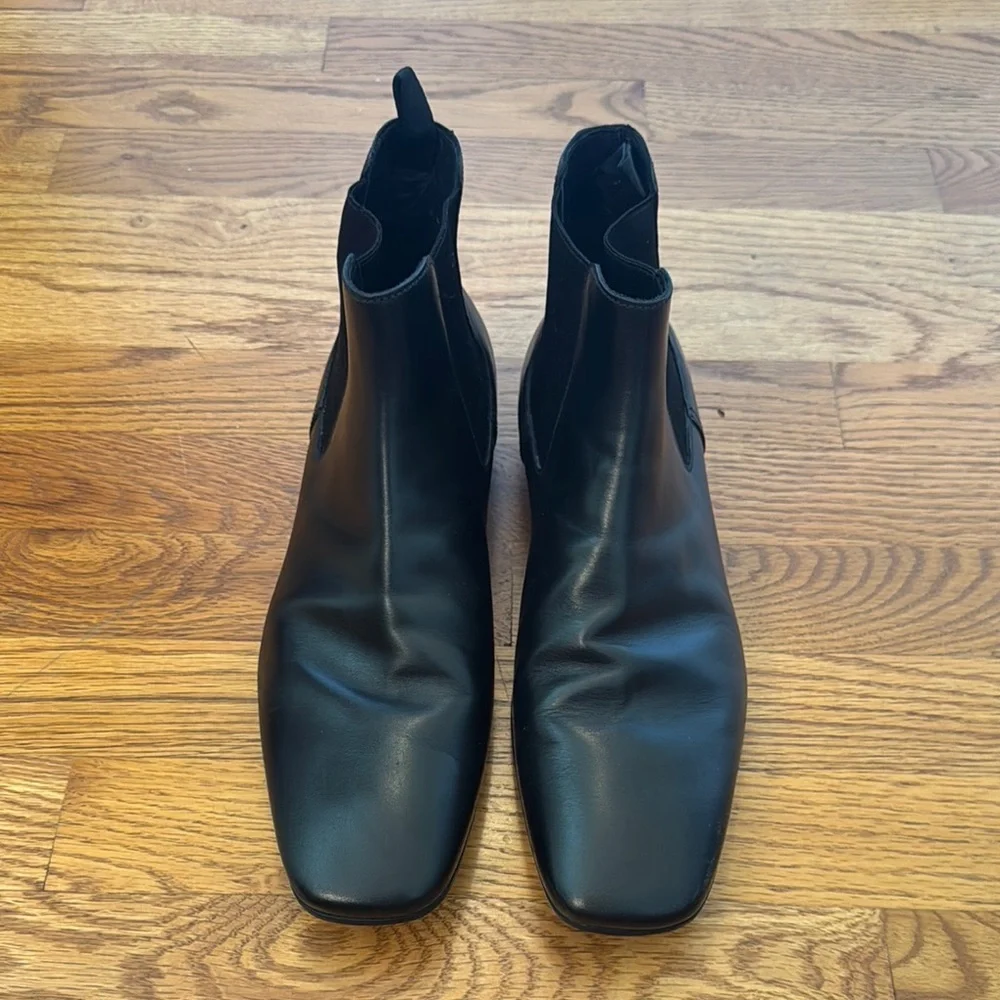 Men’s Authengic Prada Black Leather Square-Toe Boots